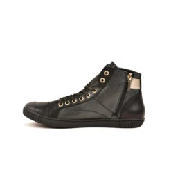 Pataugas BANJOU LATSA/MIX F4H NOIR/DORÉ -Pataugas[ Soldes Boutique 628259 946 BASKET HAUTE FEMME LATSA MIX F4H NOIR DORE 3